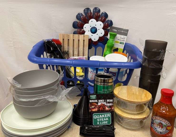 Laundry Basket, House Items & GC (RWB Hanger)